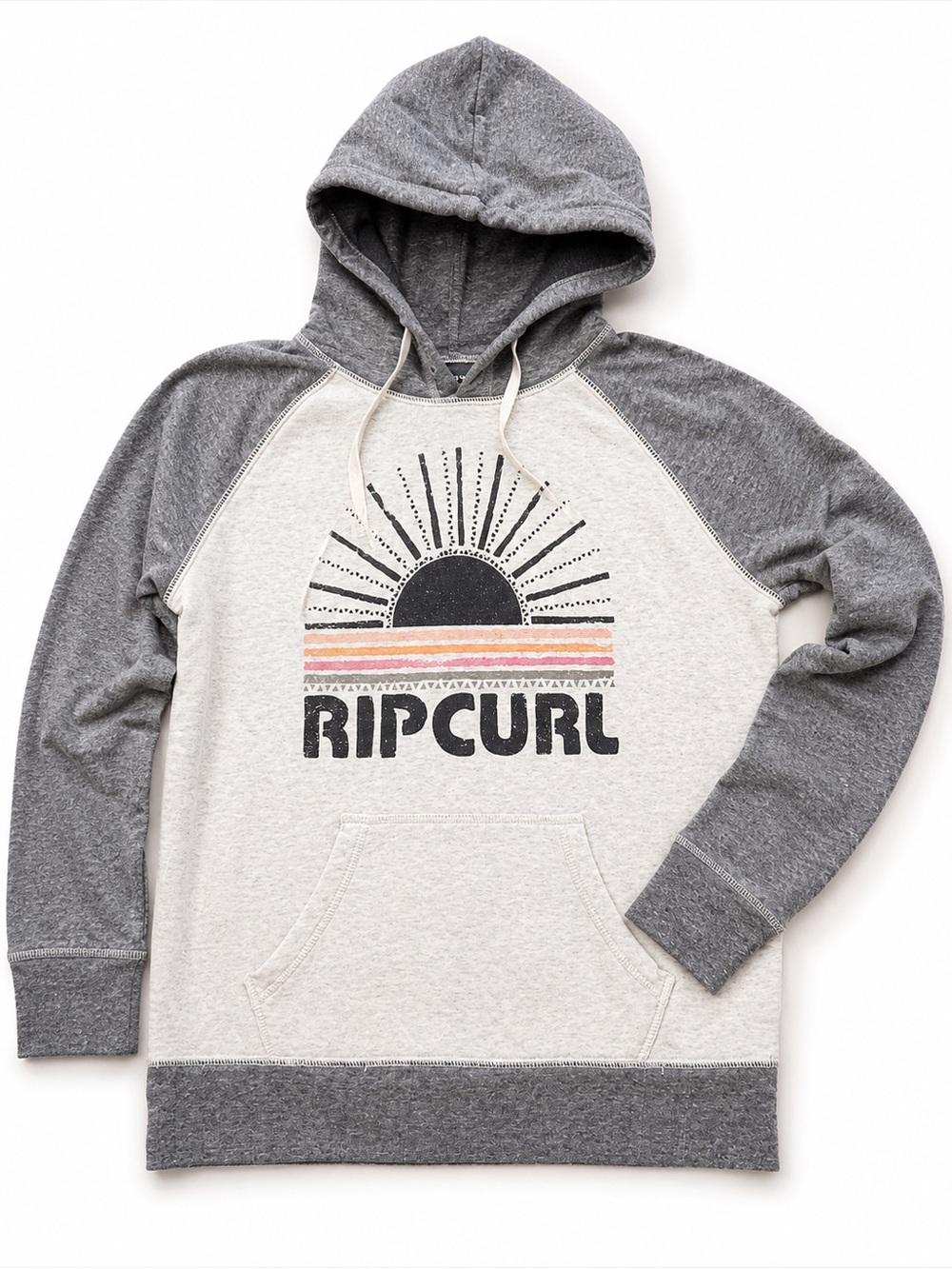 Rip Curl Women’s Two-Tone Gray Pullover Hoodie - Sunrise Logo